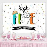 Toile de fond simple joyeux anniversaire High Five pour les enfants